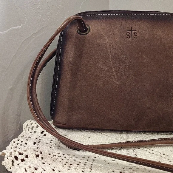 sTs Ranchwear By Carroll Baroness Weezy Crossbody Brown Leather Conceal Carry
